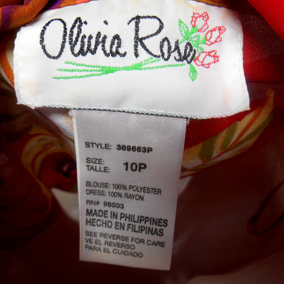Olivia Rose floral semi sheer button top 10P - Picture 3 of 3